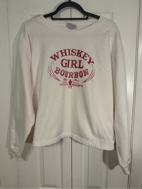 Toby Keith’s I Love This Bar & Grill Whiskey Girl Bourbon Sweatshirt 2XL White